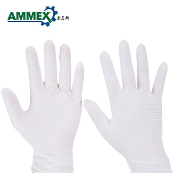 爱马斯（AMMEX）TLFCMDi44100 一次性橡胶乳胶手套 工业清洁耐用型无粉麻面 定做 1盒