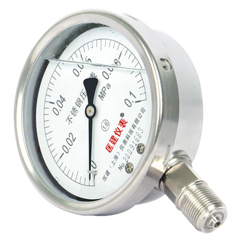 匡建仪表（CONJANT）YTN-100BF 304不锈钢耐震压力表 耐高温耐腐蚀 0-0.1mpa 表盘10厘米