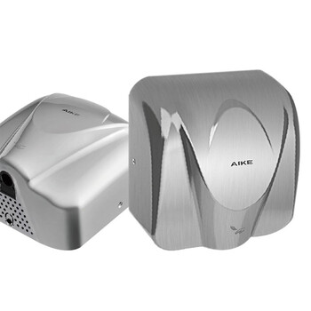 艾克（AIKE）AK2812 商务酒店不锈钢智能感应烘手机卫生间洗手干手器 不锈钢镜面银/1400W