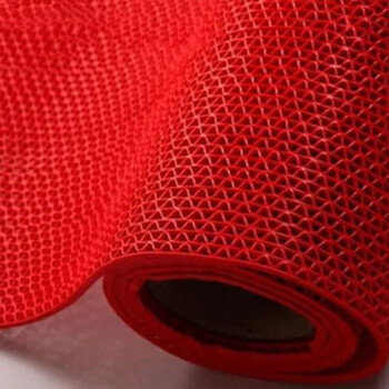 天泽旺 PVC塑料地垫S型镂空防滑垫隔水网眼防水门垫宽1.2m*长15m*厚5.5mm一卷 红色