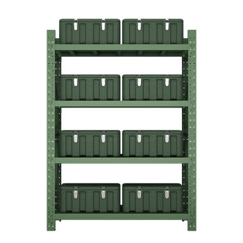 京佳乐钢制货架JE3350仓储货架工厂车间置物架军绿色150*50*200cm四层中型