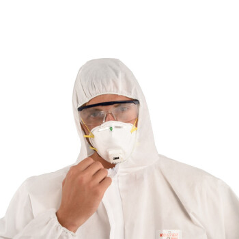 坤泽尔 K1000 双层一次性无纺布连帽防尘防护服隔离衣 白色 XL 1件