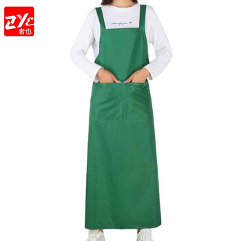 者也 （ZYE ）H型防水围裙 带口袋工作水产防污防油围腰 果绿色可定制