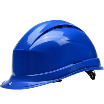 代尔塔（Deltaplus）102009 PP安全帽透气织衬旋钮通风石英4型工地防砸吸汗赠下颌带 蓝色