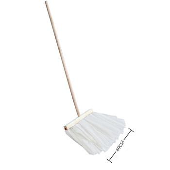 亿丽佳木杆墩布排拖老式尘推平头地板水尘拖宽头水泥地面地拖棉线吸水棉布拖（40cm无纺布）10把一组