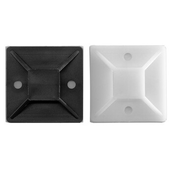 冰禹 BYlj-34 3M自粘式不干胶吸盘 扎带固定座卡扣定位片 100只/包 30*30 白色
