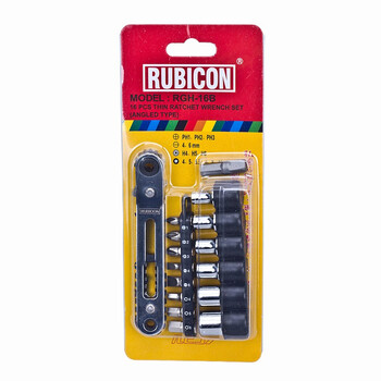 罗宾汉（RUBICON）棘轮螺丝刀 螺丝刀批嘴 RGH-16B 弯咀 批咀 套装批头 16件套