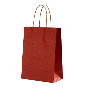 汇采 手提牛皮纸袋 包装袋礼品袋打包袋伴手礼袋礼物袋酒红色 宽8cm×长15cm×高21cm
