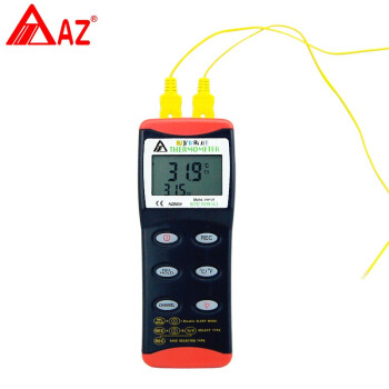 AZ 8856 手持式测温仪 双通道热电偶温度计 K/J/T/R/S型探头电子温度计仪表 1年维保