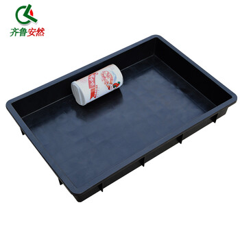 齐鲁安然 防静电方盘【黑色2#方盘 436*290*75MM】塑料零件盒 周装箱物料盒元件盒 塑胶托盘浅盘