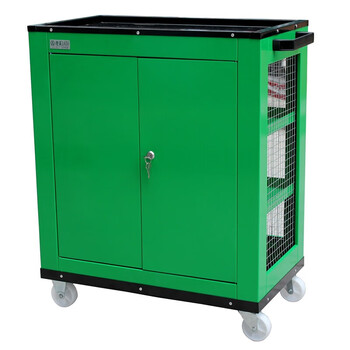 老A LAOA LA111812喷塑绿色双开门网式工具推车790*650*380mm