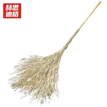 赫思迪格 JG-399 竹子扫把（10个） 竹扫帚 马路工地扫把 环卫大扫帚 竹竿扫帚 3.6斤（加竹杆）10个装