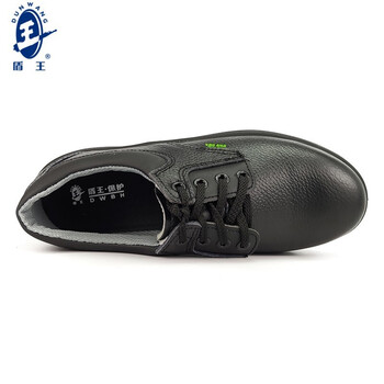 王盾/盾王 1377-1防砸防穿刺防静电安全鞋牛皮劳保鞋耐磨防滑耐油耐弱酸碱安全鞋定做 41码 黑色 1双