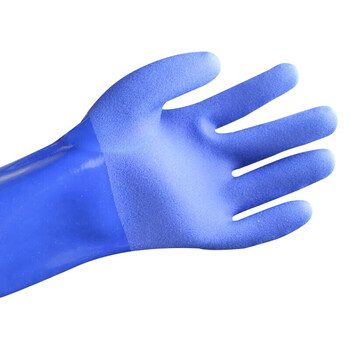 谋福 CNMF 8567  耐油916耐酸碱手套 劳保防护手套 浸塑橡胶 （蓝色非加绒  耐油手套）