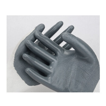 星宇 N518劳保手套丁晴浸胶防滑耐磨防油防水透气 灰色12副 M