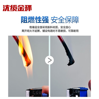 沈缆金环 ZR-RVS-300/300V-2*2.5mm² 铜芯阻燃双绞线 100米/捆 (可备注颜色)