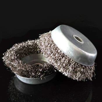 兰诗（LAUTEE）210348 碗型钢丝刷 金属除锈机用钢丝刷 角磨机不锈钢抛光刷 大红碗  10把/盒