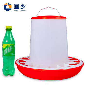 固乡 鸡饲料桶 鸡料槽食槽 鸡料筒 小鸡喂食器 鸡鸭鹅鸽子自动下料槽 养鸡饲料桶 【连体饲料桶可装6Kg】