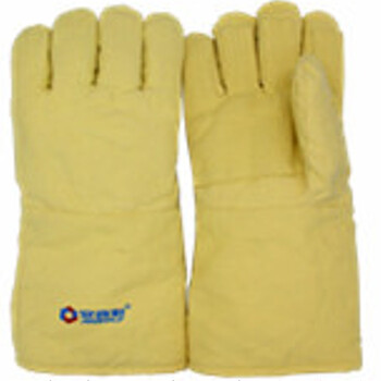 安百利ABL-S55耐高温手套650度隔热耐磨加厚款阻燃防烫工业制造铸造劳保手套 黄