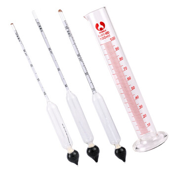 匡建仪表（CONJANT）精密酒精计JJ-19型三支酒精计套装可测0-100°含100ml玻璃量筒