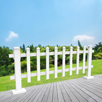鸣固 PVC塑钢草坪护栏户外花园围栏学校物业绿化带隔离栏杆花坛栅栏篱笆加厚款（白色 60cm高）一米价