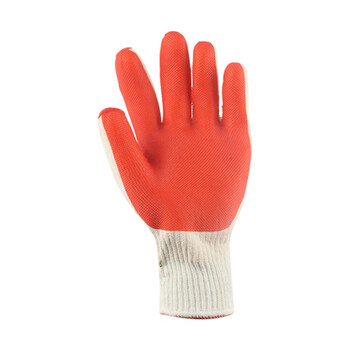 君御 7102耐刺穿防割防刮加厚劳保手套耐磨泼胶 防护手套（白红）均码 24cm*12双/扎