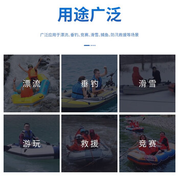 速澜 加厚充气橡皮艇 户外防汛救灾救援冲锋舟皮划艇充气船钓鱼船救生艇快艇送充气泵+船桨 2.6米板底船