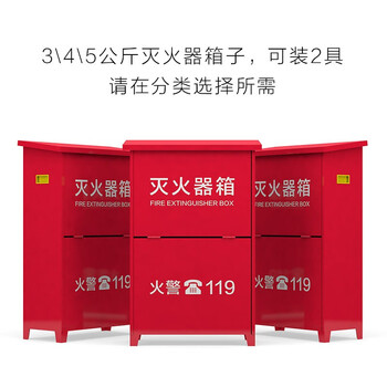 绿消 灭火器箱子干粉水基消防箱子  新国标消防器材装4公斤干粉箱子