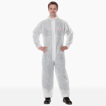 3M 4515白色带帽连体防护服 （Type5&6类防护）防护颗粒物及有限喷溅  M 1件