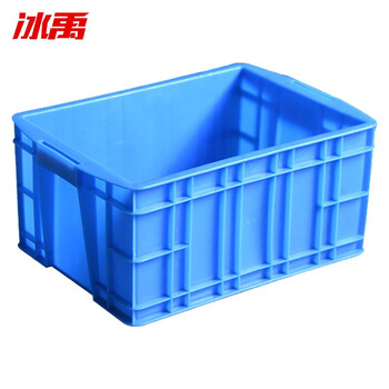 冰禹 BY-1187 塑料周转箱 蓝色加厚 可带盖整理箱  零件盒 物流箱 315箱 外尺寸350*240*105mm