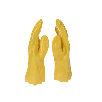 兰浪(LANON)46-26P-1全浸塑胶劳保手套耐磨PVC耐酸碱耐腐蚀防滑黄金塑厚手套 1双/袋 L