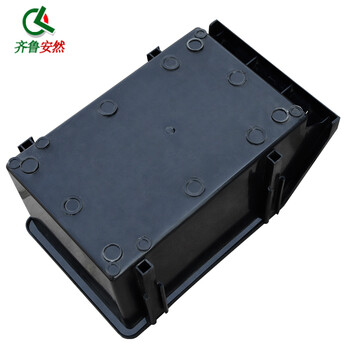 齐鲁安然 防静电零件盒【黑色F2斜口盒 带立柱 250*150*120MM】组合式分类盒 物料盒元件盒整理收纳盒
