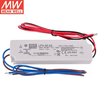明纬（MEANWELL）LPV-35-24 防水LED电源 (35W左右) 电源LPV-35-24 24V1.5A输出 1.5a 24v