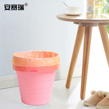 安赛瑞 抽绳垃圾袋 自动收口垃圾分类袋 手提式一次性 黄色 45×50cm 10卷装 700911