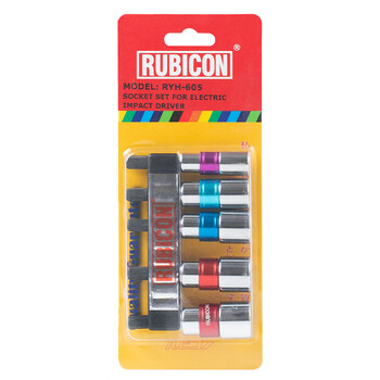罗宾汉（RUBICON）六角套筒RYH-605 电动冲击钻专用套筒 手枪钻套筒电转电批手电钻套筒披头 5件装