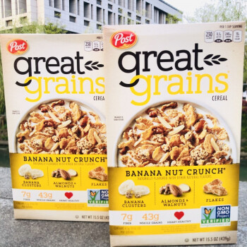 post great grain cereal banan nut crunch美国宝氏香蕉早餐麦片 439