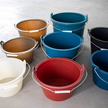 海斯迪克 HKCL-199 泥工瓦工小灰桶 建筑工地用牛筋桶泥灰塑料桶 加厚水泥桶 15cm经济款白色带手提