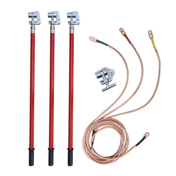 中宝电工 35KV25方3*3.5+5米线1.5米棒 25方室内平口接地线 接地棒 接地软铜线 现做货期1-15天