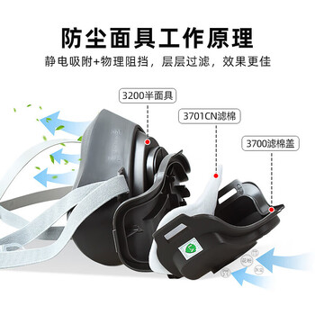 3M3701CN过滤棉防飞沫颗粒物电焊烟需配3200面罩使用