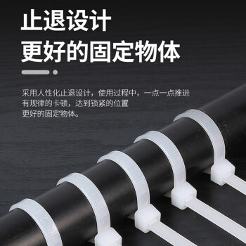 联嘉 PE扎带 理线带捆扎带束线扎线带经久耐用 白色 5×300mm100条