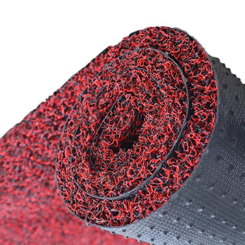 雅的 钉底pvc丝圈塑料地垫防滑入户进门脚踏垫门口门垫 黑红色 20MM厚 80*120CM 单位：个