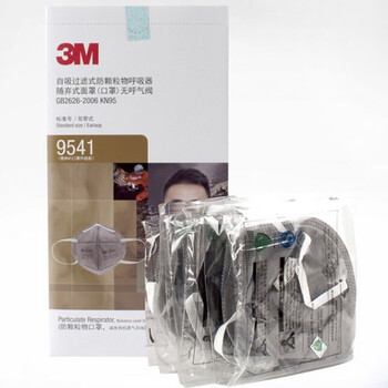 3M 9541防雾霾粉尘异味活性炭无阀KN95口罩耳带式25只装DKH