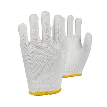 大杨159工地劳保手套12双 加厚耐磨600克白尼龙手套 高密度白线工作防护手套 定制