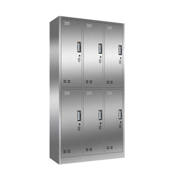 京顿JINGDUN 304不锈钢更衣柜钢员工储物柜宿舍健身更衣浴室寄存鞋包柜  六门更衣
