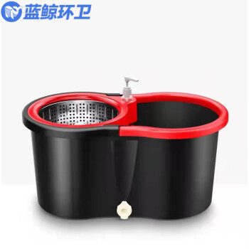 蓝鲸环卫 果绿色加厚款全钢配置+2拖头 旋转拖把桶双驱动拖把创意免手洗好神拖LJHW-9051