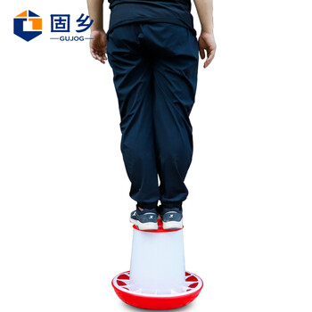 固乡 鸡饲料桶 鸡料槽食槽 鸡料筒 小鸡喂食器 鸡鸭鹅鸽子自动下料槽 养鸡饲料桶 【连体饲料桶可装10kg】