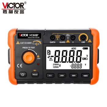 胜利仪器（VICTOR）绝缘电阻测试仪数字摇表兆欧表电工摇表 VC60B+ 标配现货