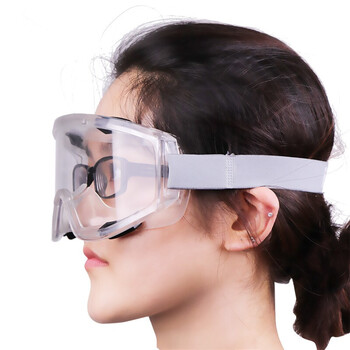 鸣固 护目镜 户外男女骑行防风防沙防尘透气化学实验防护风镜眼镜 防冲击防尘二合一 1个