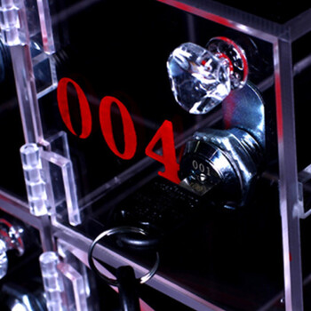 圣极光手机存放柜透明亚克力车间员工带锁收纳柜G2350可定制10门