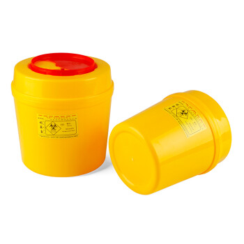 庄太太【圆形3L】黄色塑料垃圾桶一次性医疗利器盒锐器桶